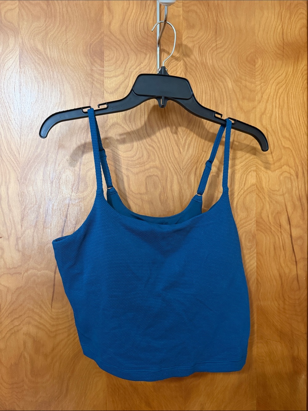 Athleta scoop pique crop bikini top teal Blue Textured Adjustable-Strap Tank xl